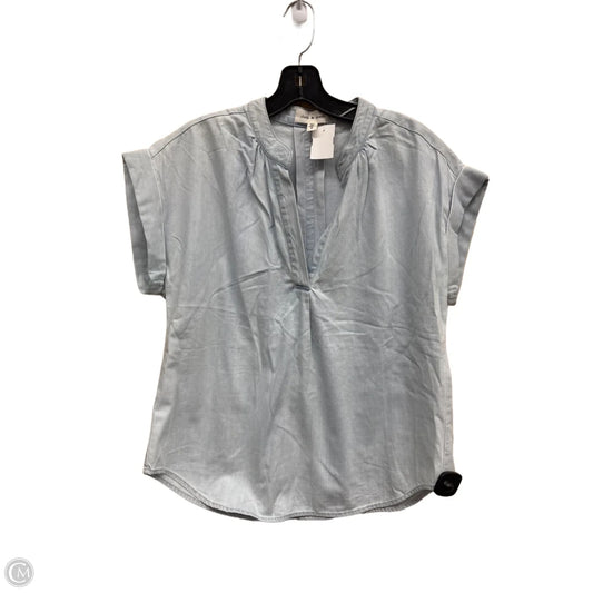 Top Short Sleeve By Cloth & Stone In Blue Denim, Size: M