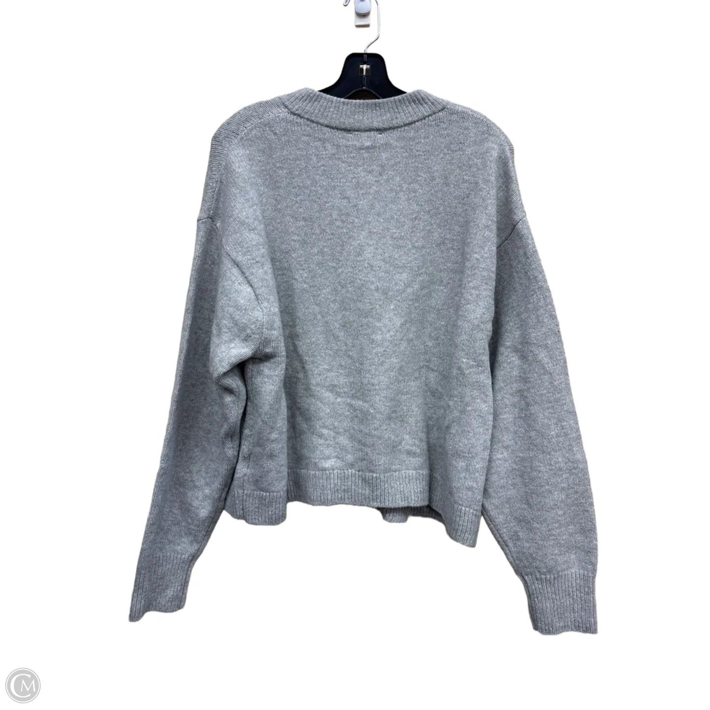 Sweater Cardigan By Gap In Grey, Size: M