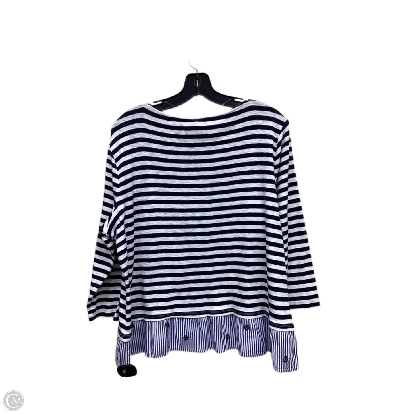 Top Long Sleeve By Talbots In Striped Pattern, Size: Xl