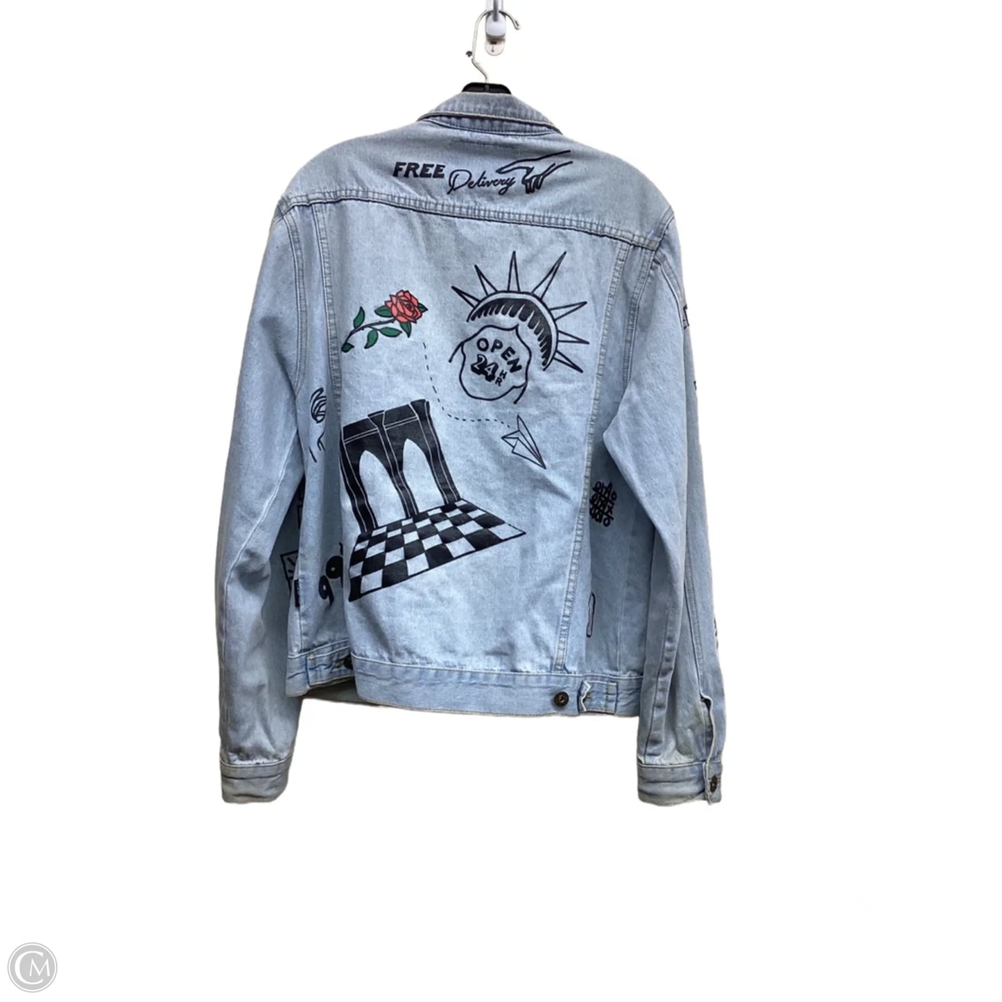 Jacket Denim By Clothes Mentor In Blue Denim, Size: M