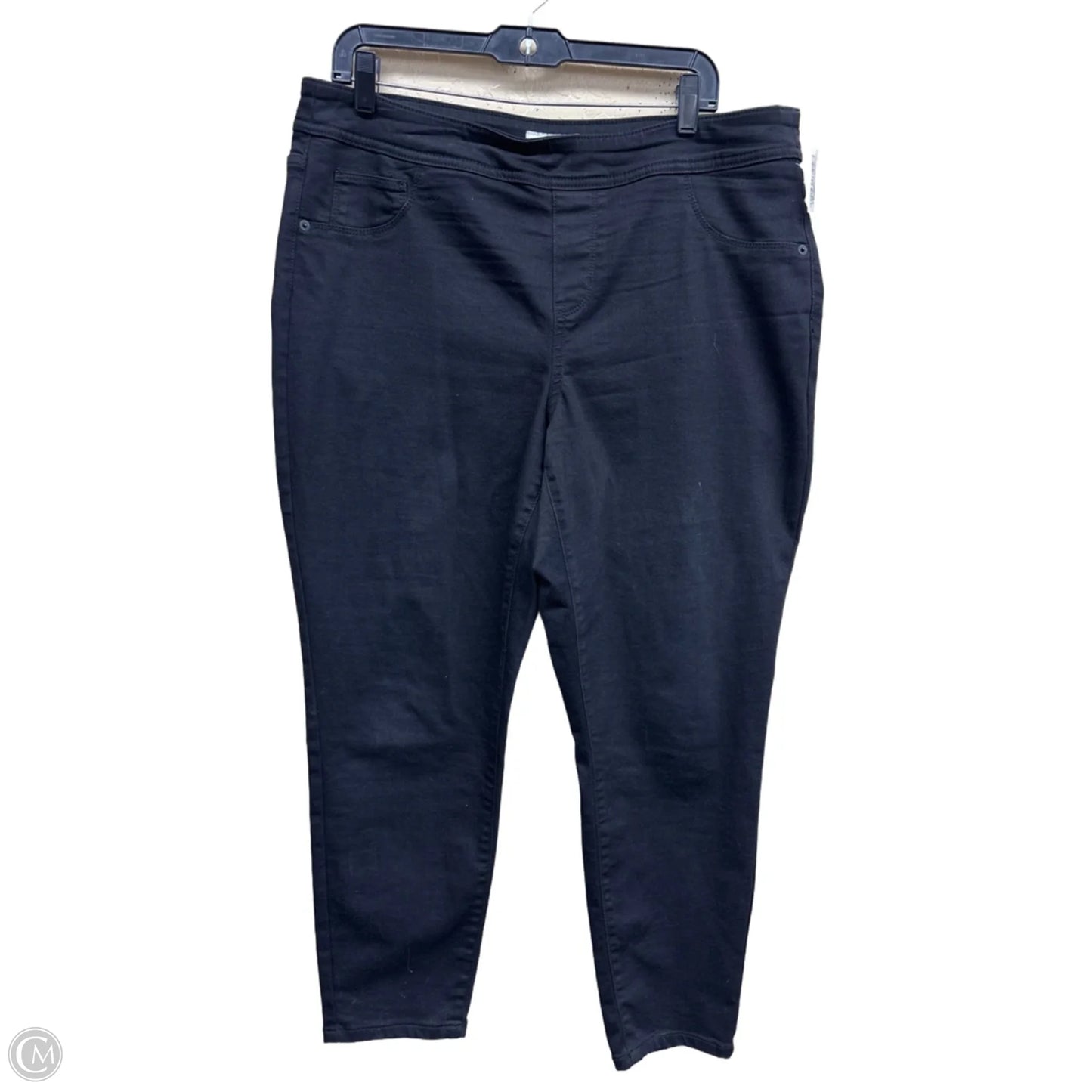 Jeans Skinny By Ava & Viv In Black Denim, Size: 16