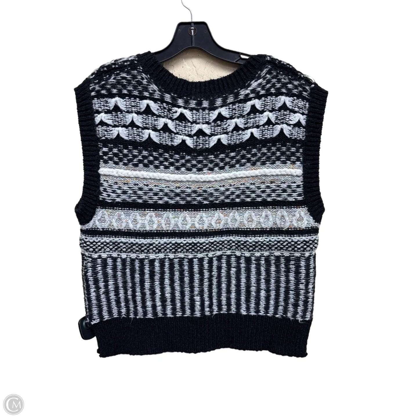 Vest Sweater By Anthropologie In Black & White, Size: M