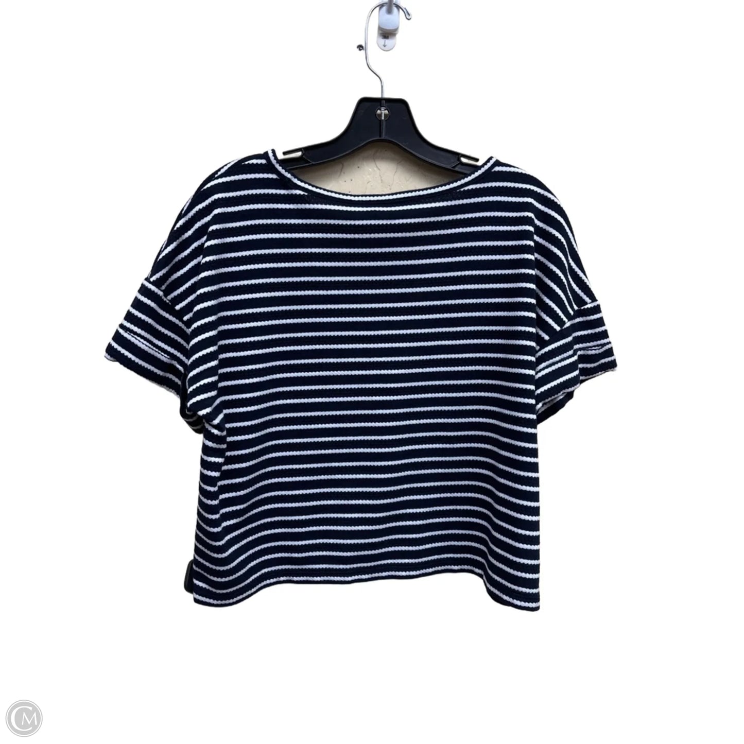 Top Short Sleeve By Loft In Striped Pattern, Size: M