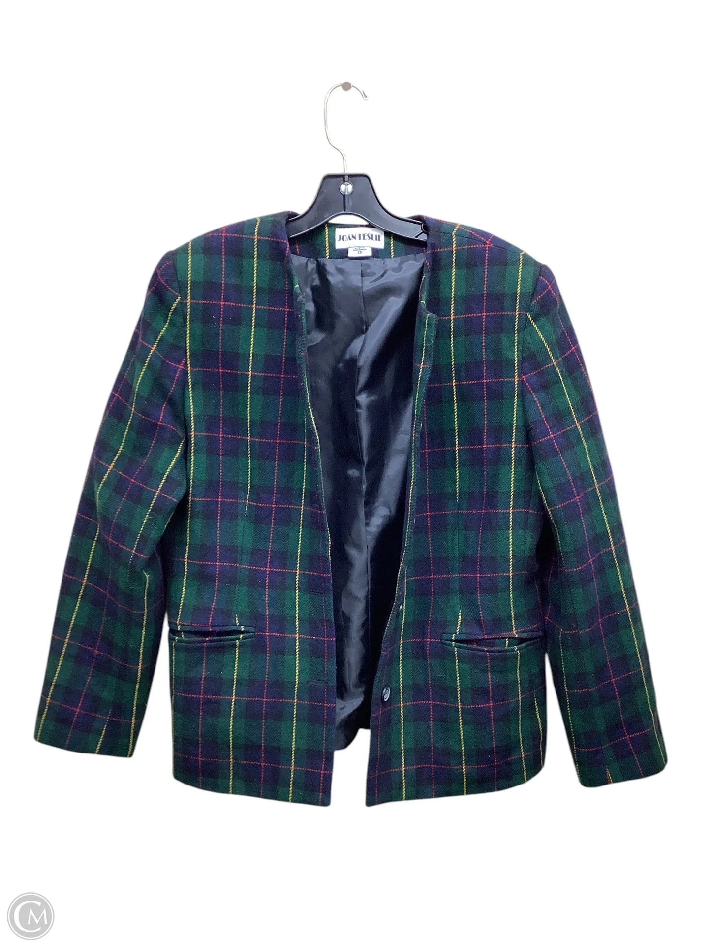 Blazer By Clothes Mentor In Plaid Pattern, Size: 12