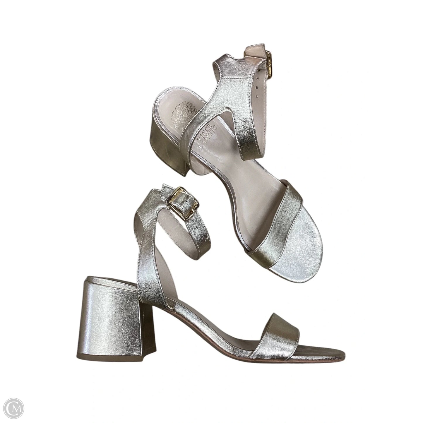 Sandals Heels Block By Vince Camuto In Gold, Size: 8.5