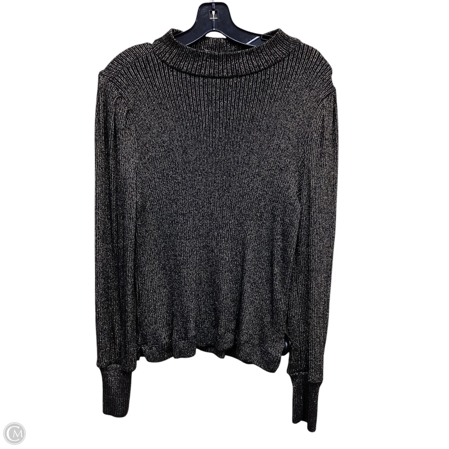 Top Long Sleeve By Loft In Black & Gold, Size: M