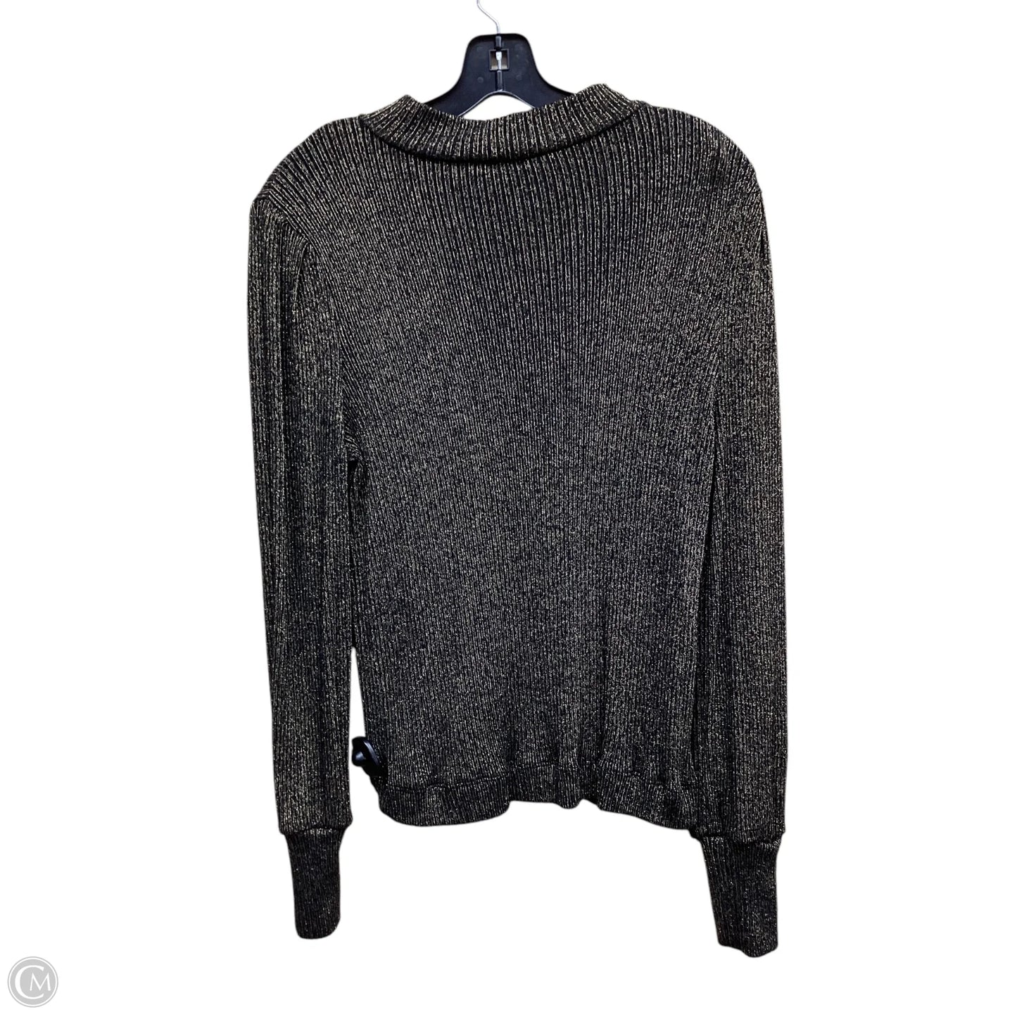 Top Long Sleeve By Loft In Black & Gold, Size: M