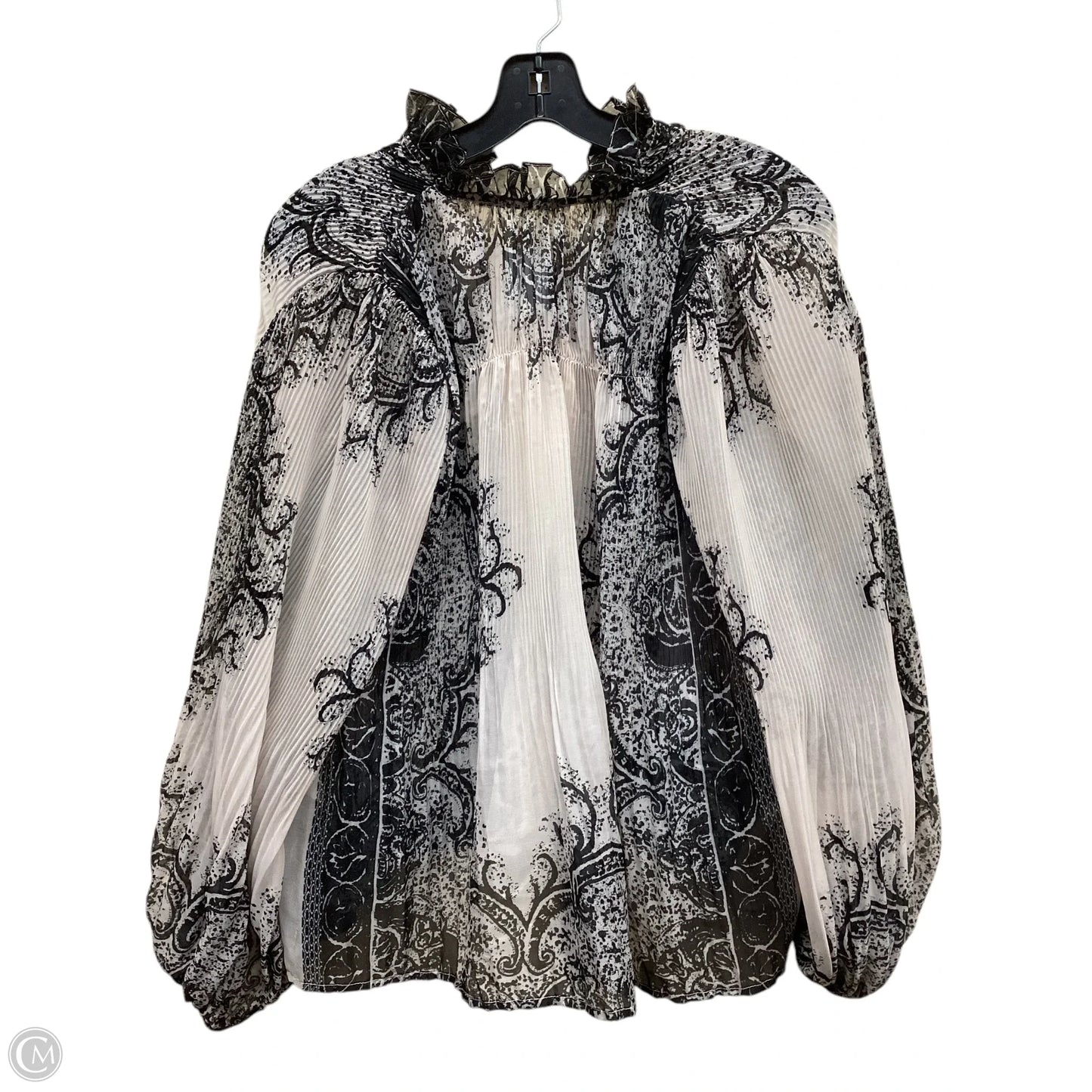Top Long Sleeve By Forever That Girl In Black & Cream, Size: Xs