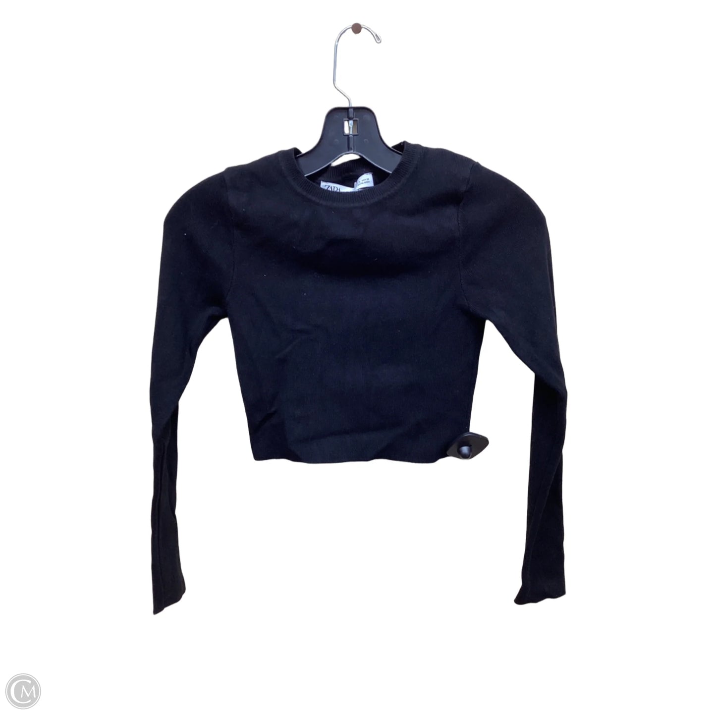 Top Long Sleeve By Zara In Black, Size: S