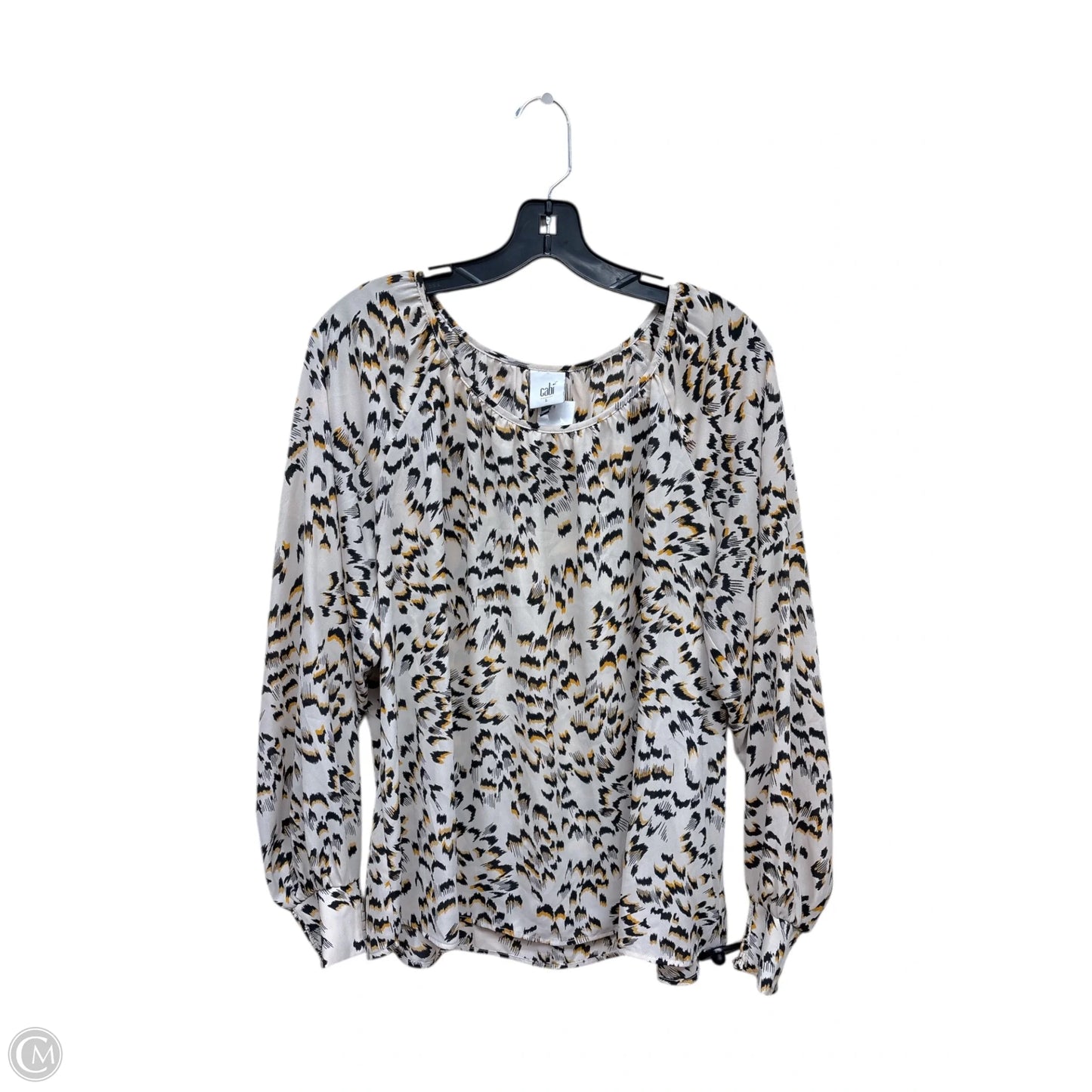 Top Long Sleeve By Cabi In Animal Print, Size: L