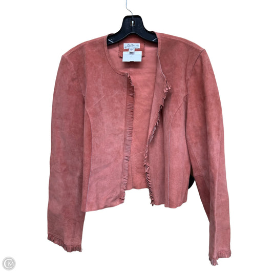 Jacket Leather By Clothes Mentor In Pink, Size: L