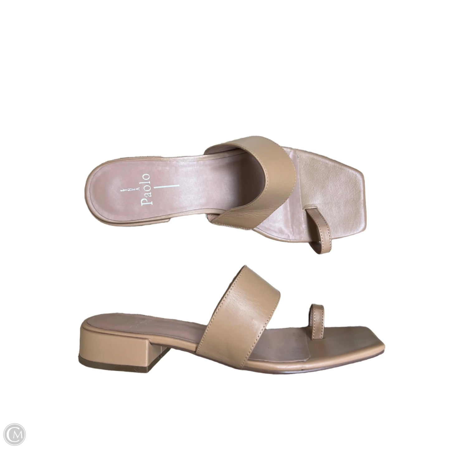 Sandals Heels Block By Clothes Mentor In Tan, Size: 7.5