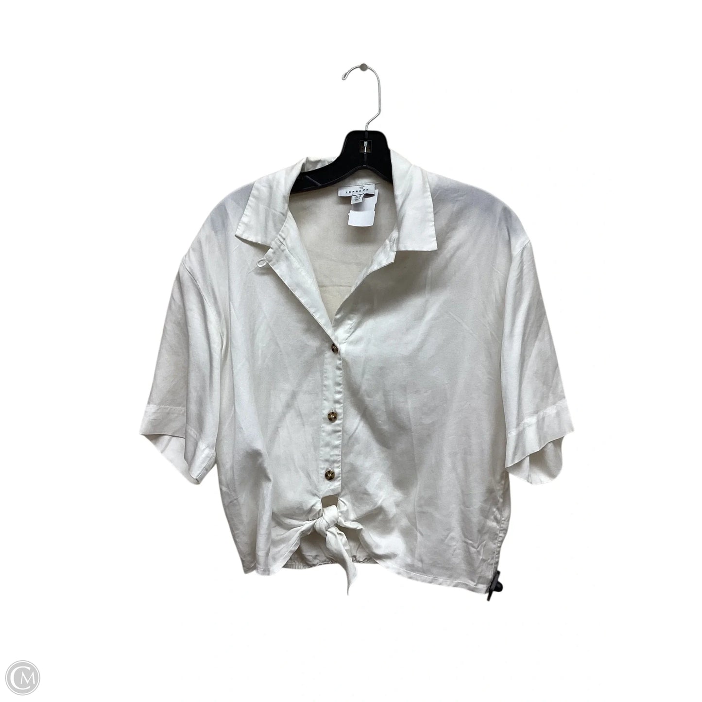 Top Short Sleeve By Top Shop In White, Size: S