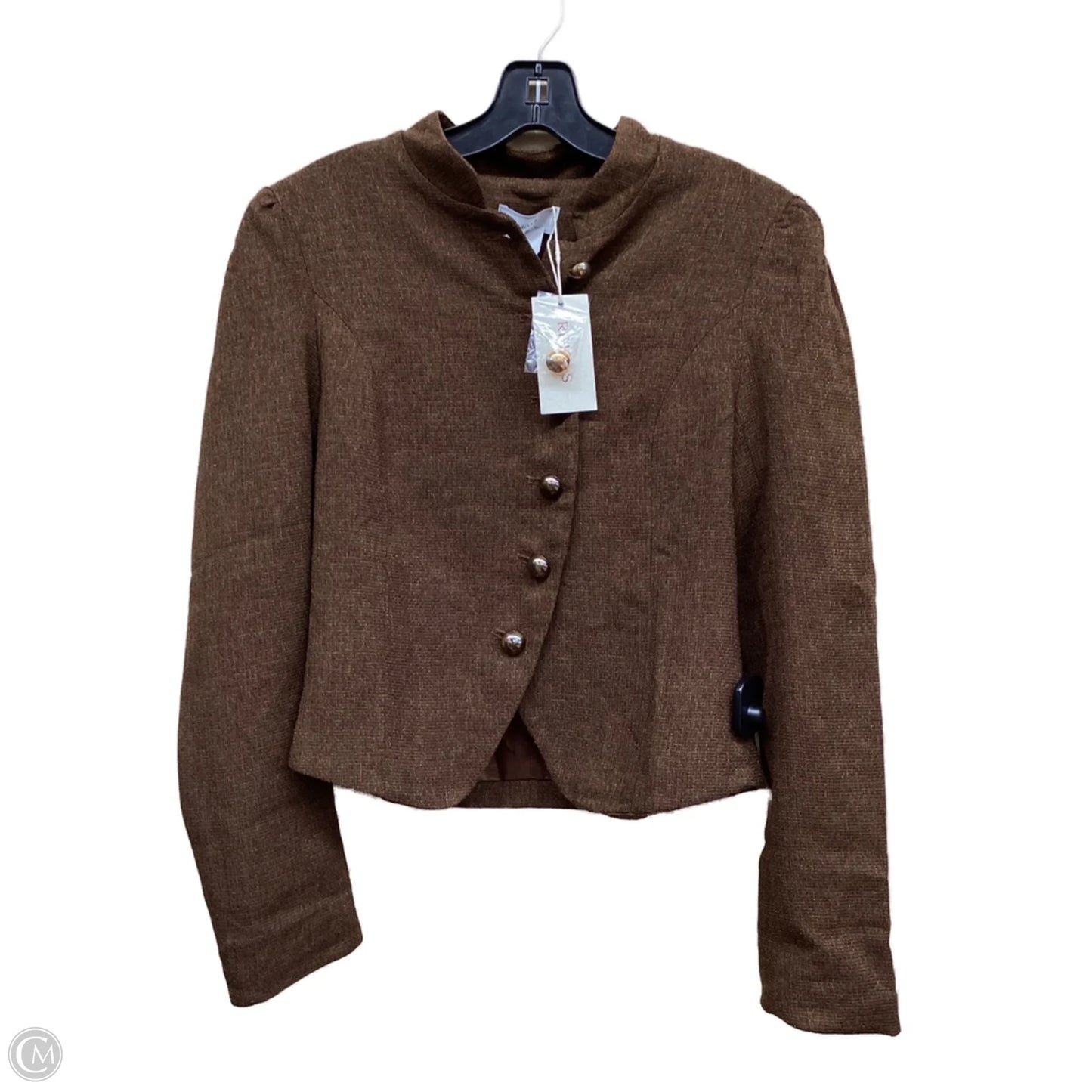 Blazer By Clothes Mentor In Brown, Size: M