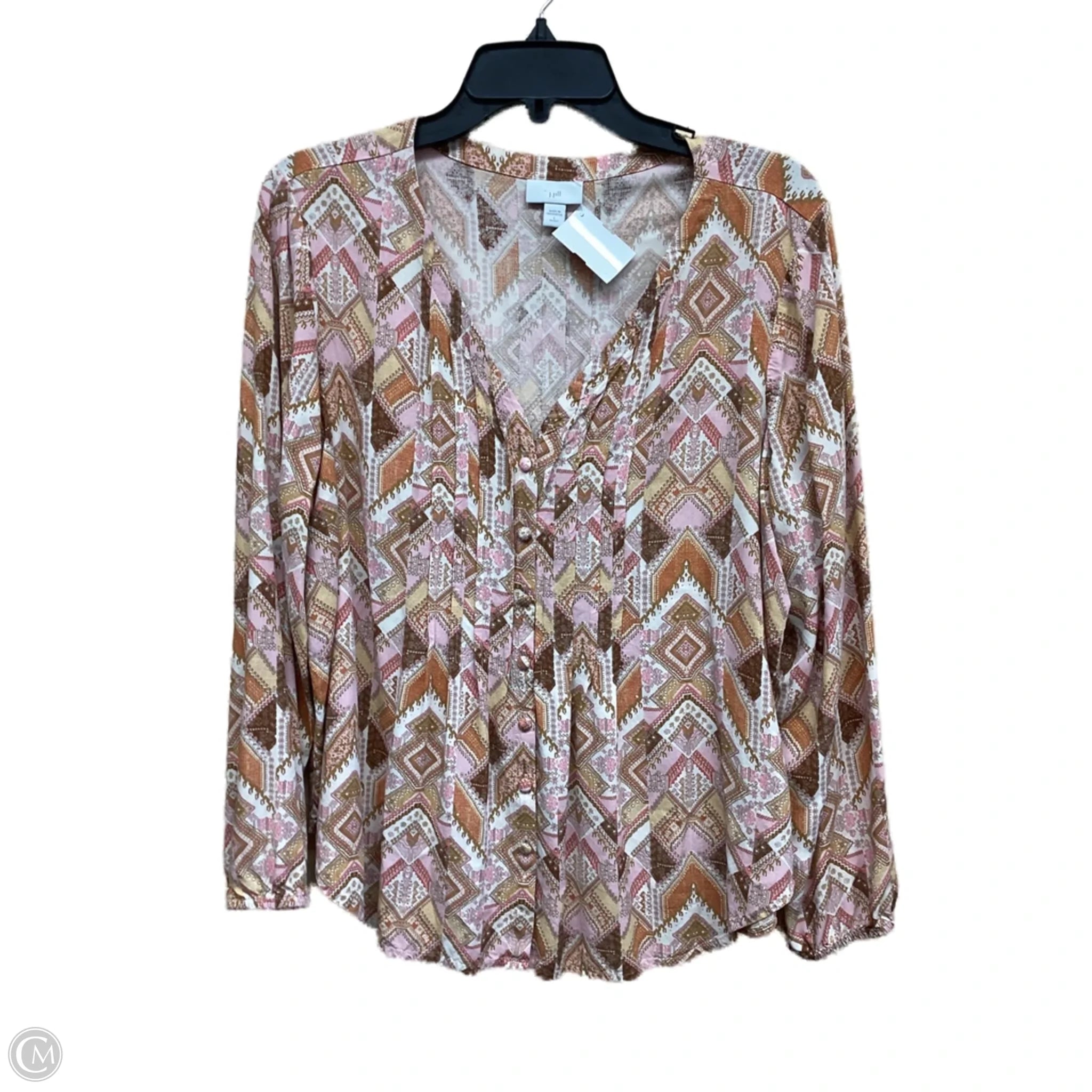 Top Long Sleeve By J. Jill In Multi-colored, Size: Lp