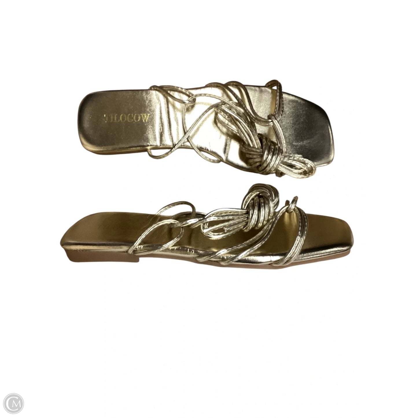 Sandals Flats By Clothes Mentor In Gold, Size: 8.5