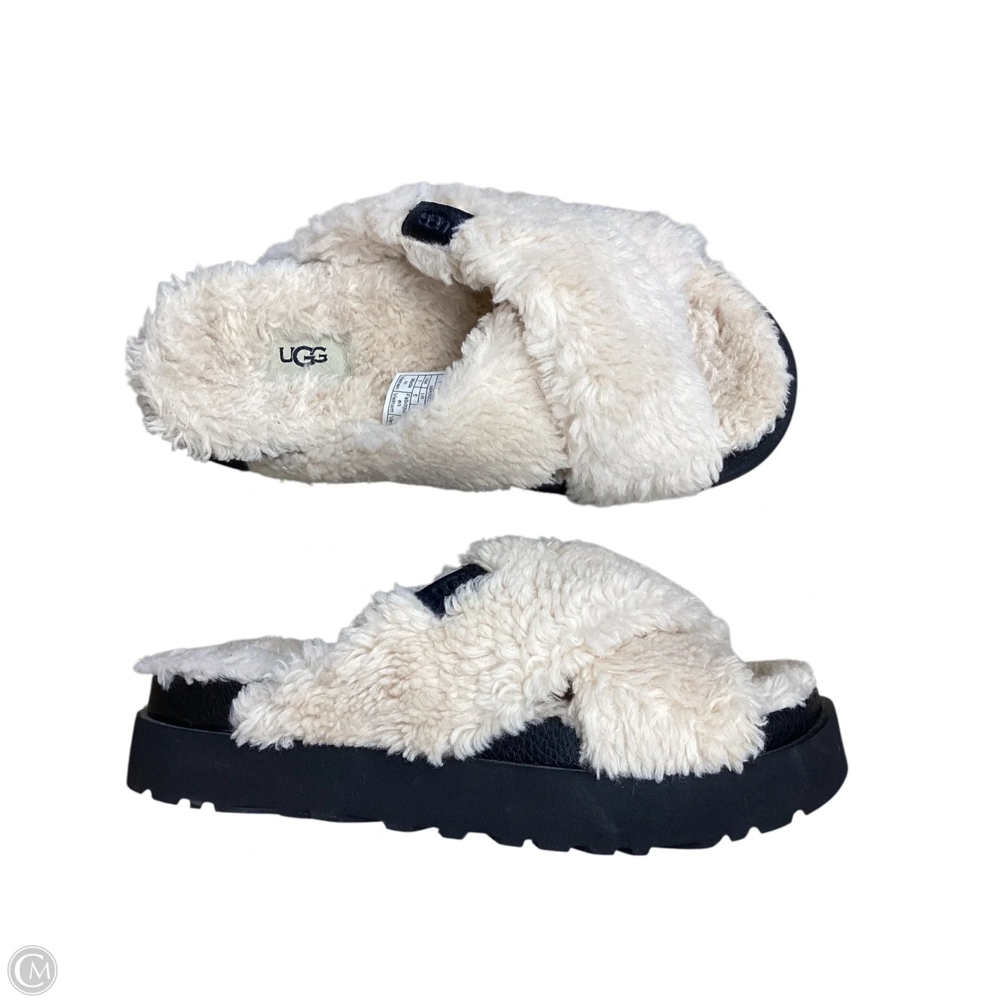 Sandals Designer By Ugg In Black & Tan, Size: 7