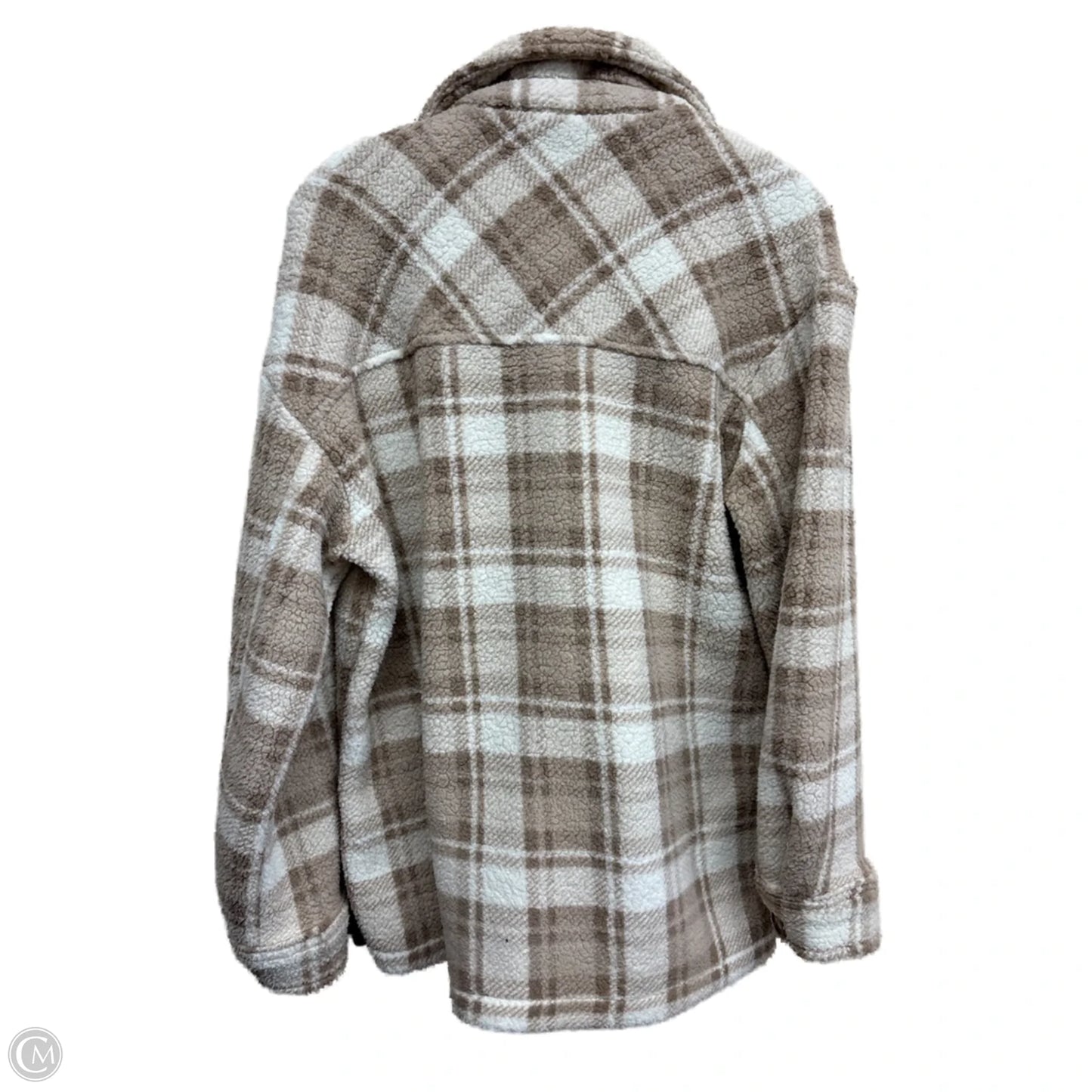 Jacket Faux Fur & Sherpa By Love Tree In Checkered Pattern, Size: S