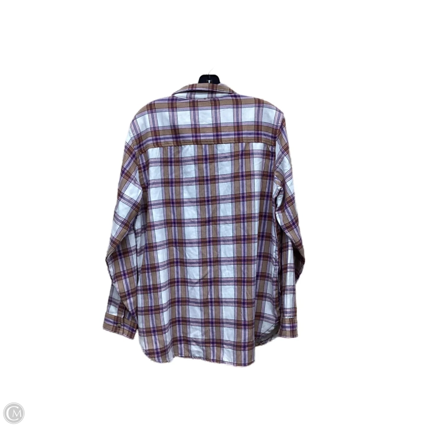 Top Long Sleeve By Jachs Girlfirend In Plaid Pattern, Size: L