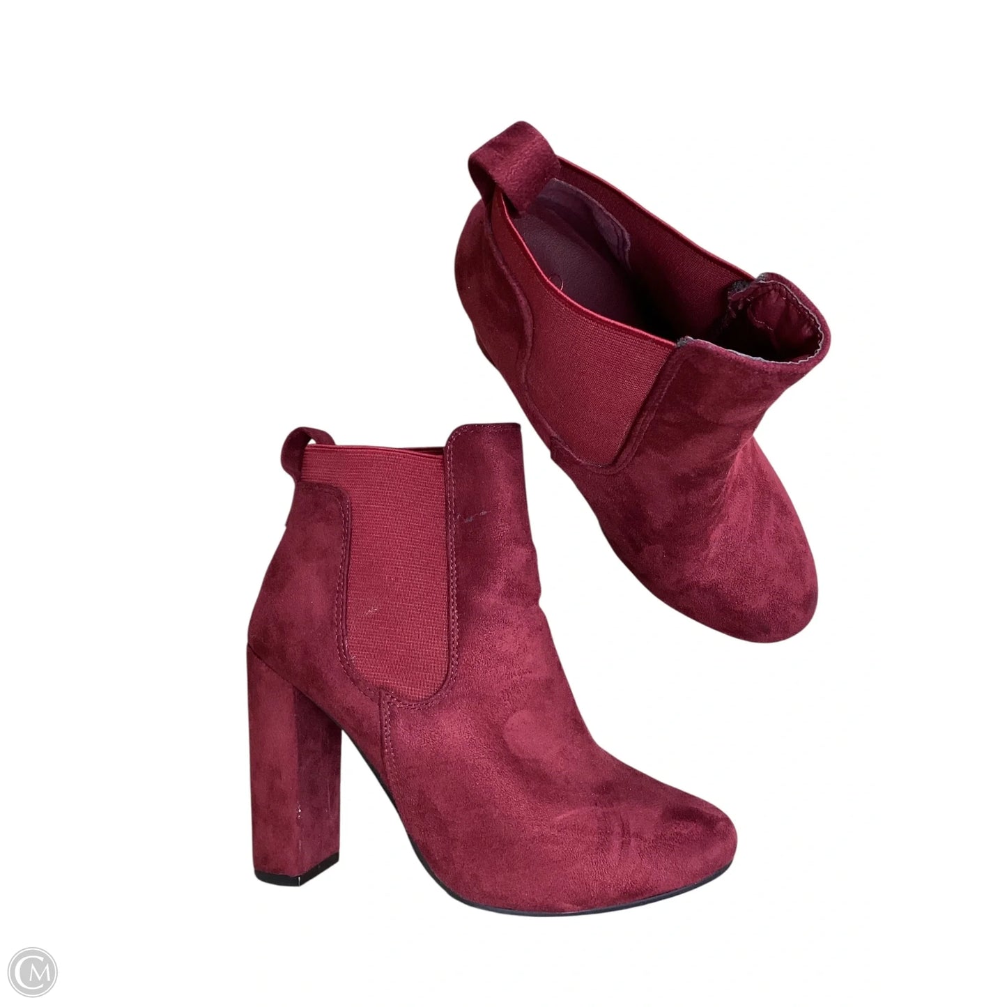 Boots Ankle Heels By Clothes Mentor In Red, Size: 6