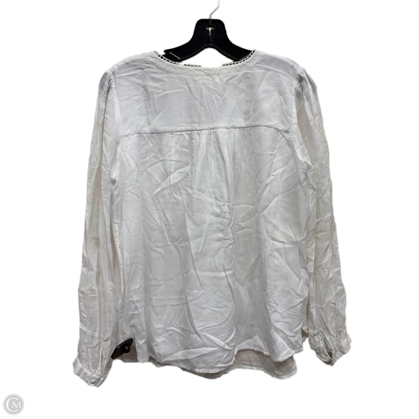Top Long Sleeve By Loft In White, Size: M