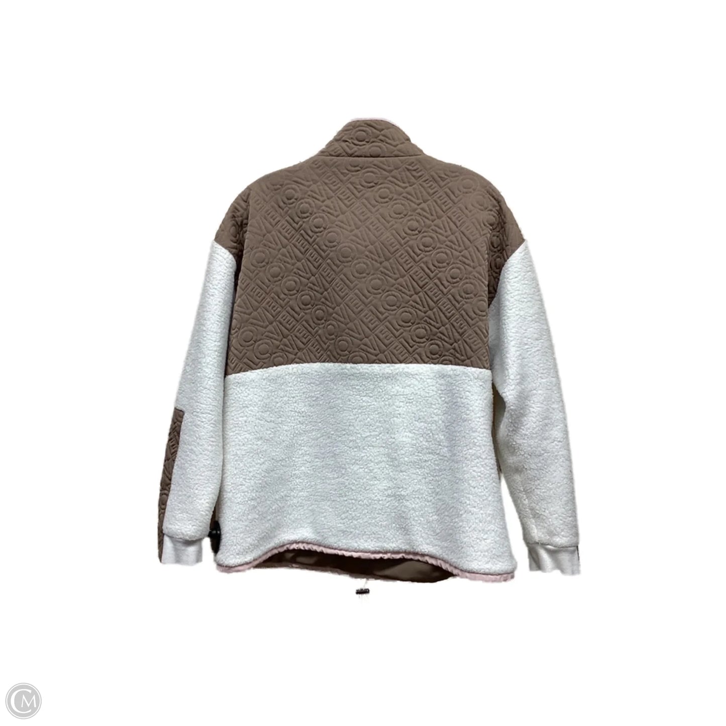 Jacket Faux Fur & Sherpa By Spiritual Gangster In Brown & Cream, Size: S