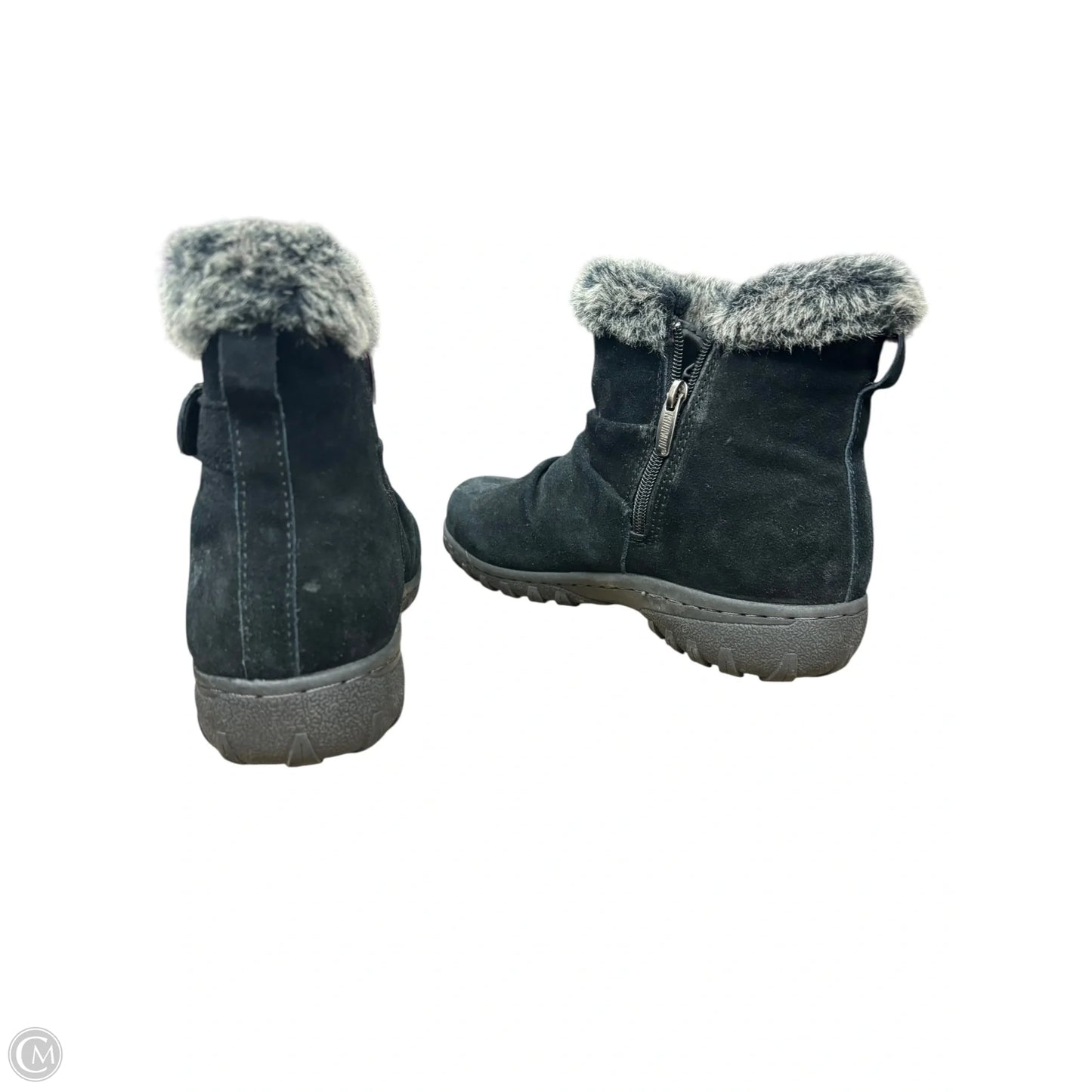 Boots Ankle Flats By Khombu In Black & Grey, Size: 8