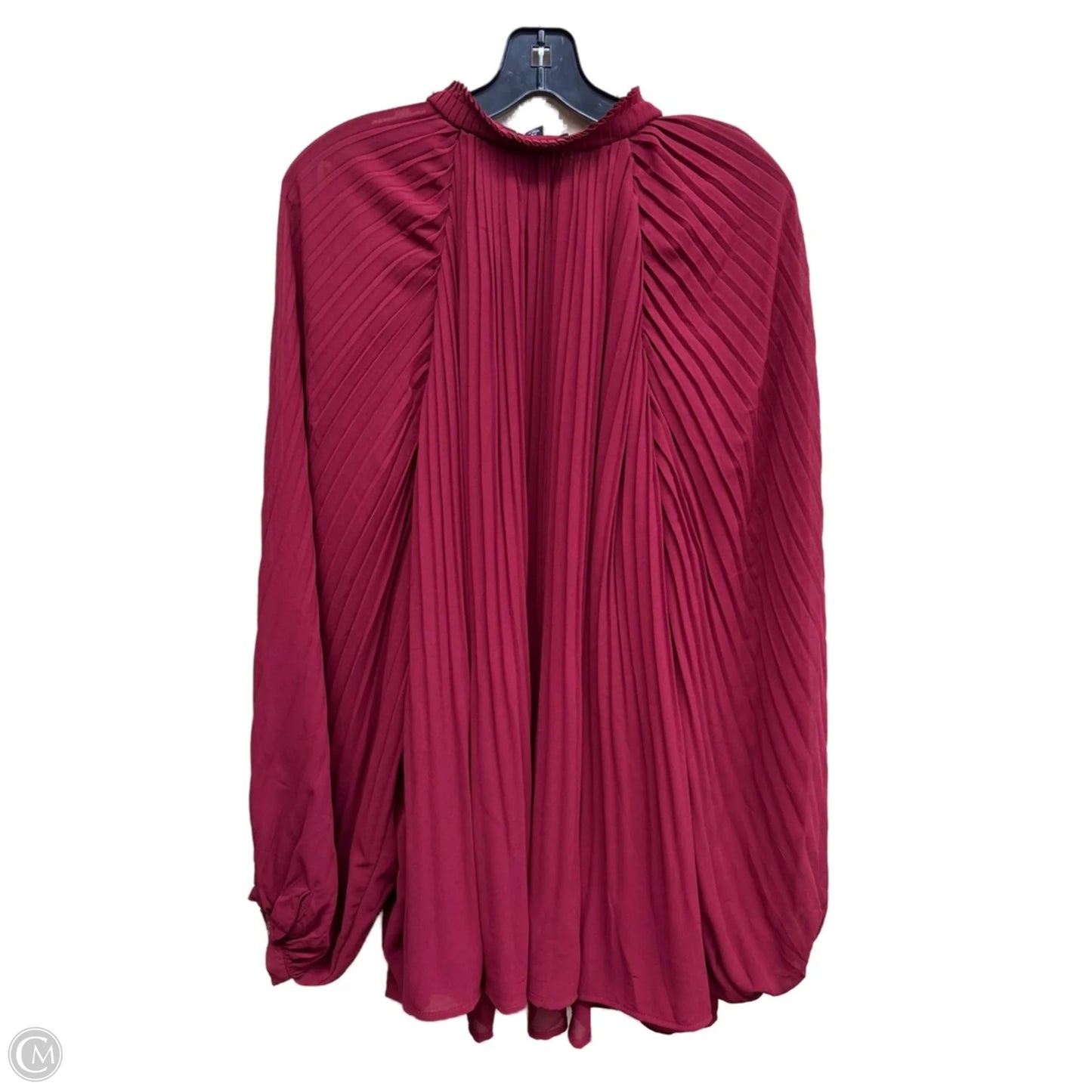 Top Long Sleeve By Ellos In Red, Size: 24