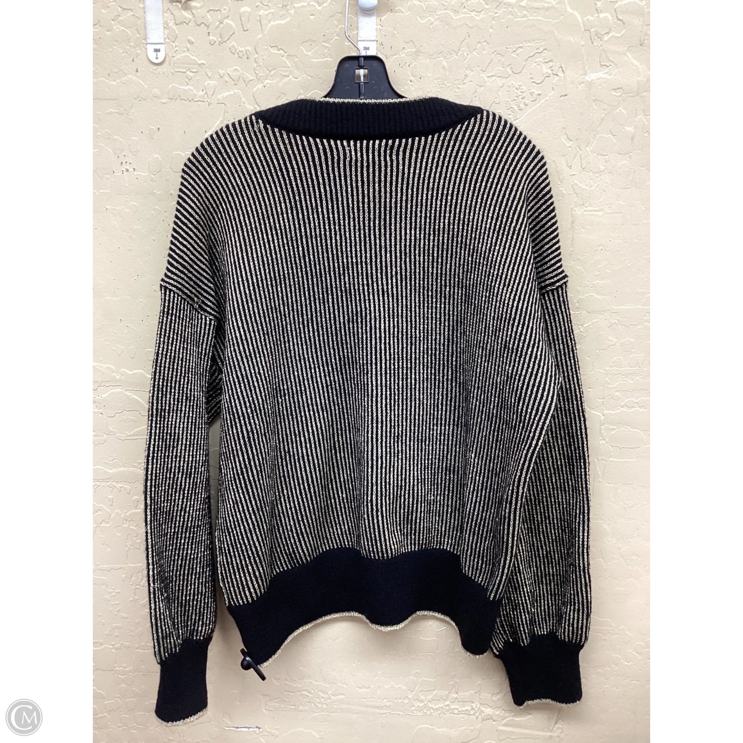 Sweater By Nine West In Black & Gold, Size: Xl