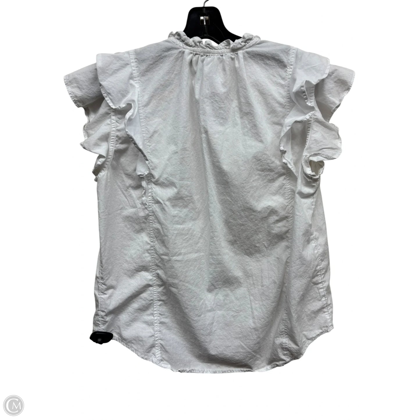 Top Short Sleeve By Free Assembly In White, Size: M