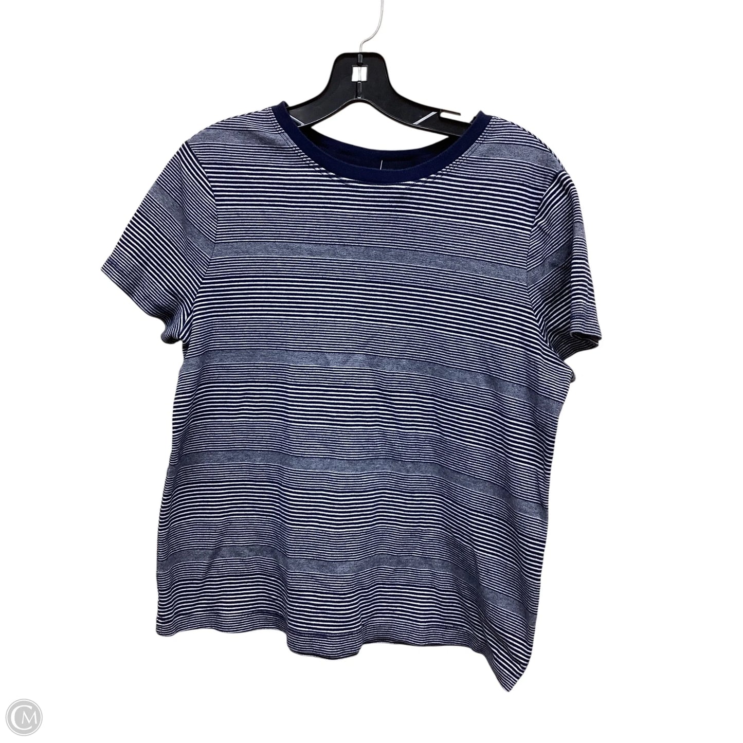 Top Short Sleeve By West Bound In Striped Pattern, Size: L
