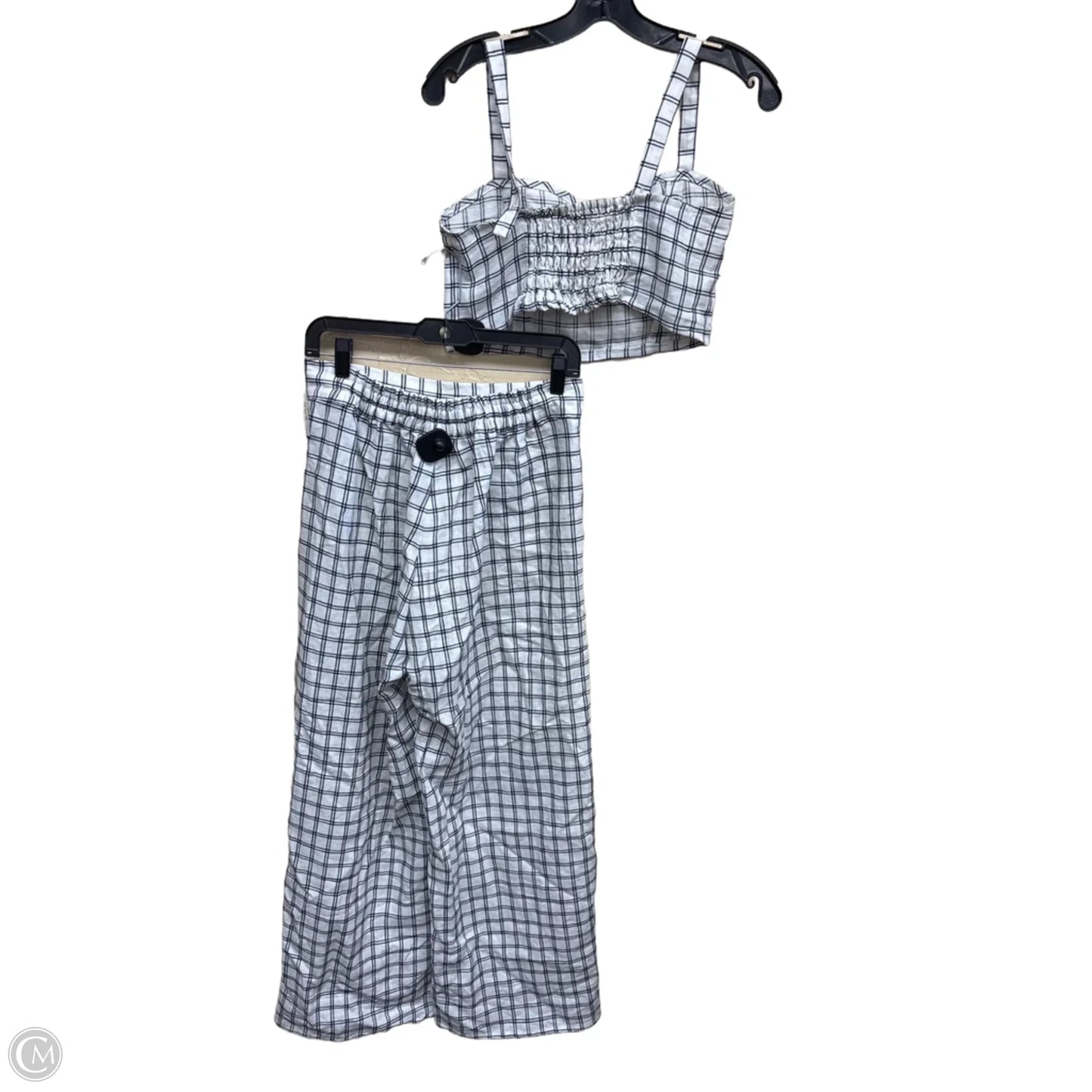 Pants Set 2pc By Divine In Checkered Pattern, Size: 0