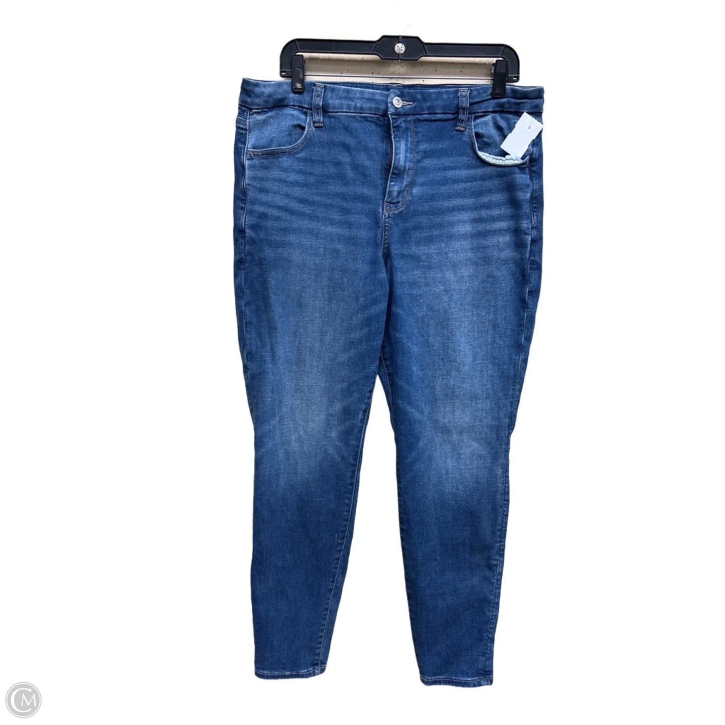 Jeans Skinny By American Eagle In Blue Denim, Size: 16