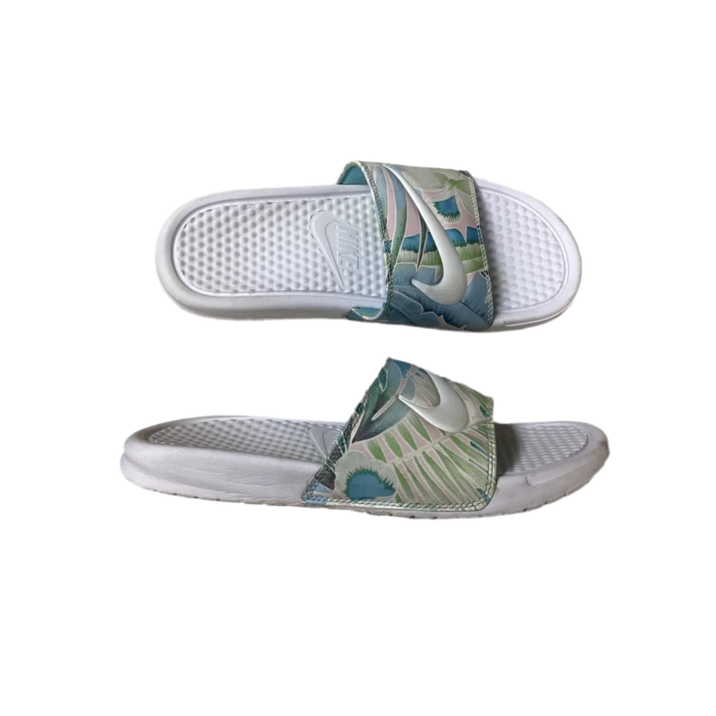 Sandals Flats By Nike In Floral Print, Size: 8