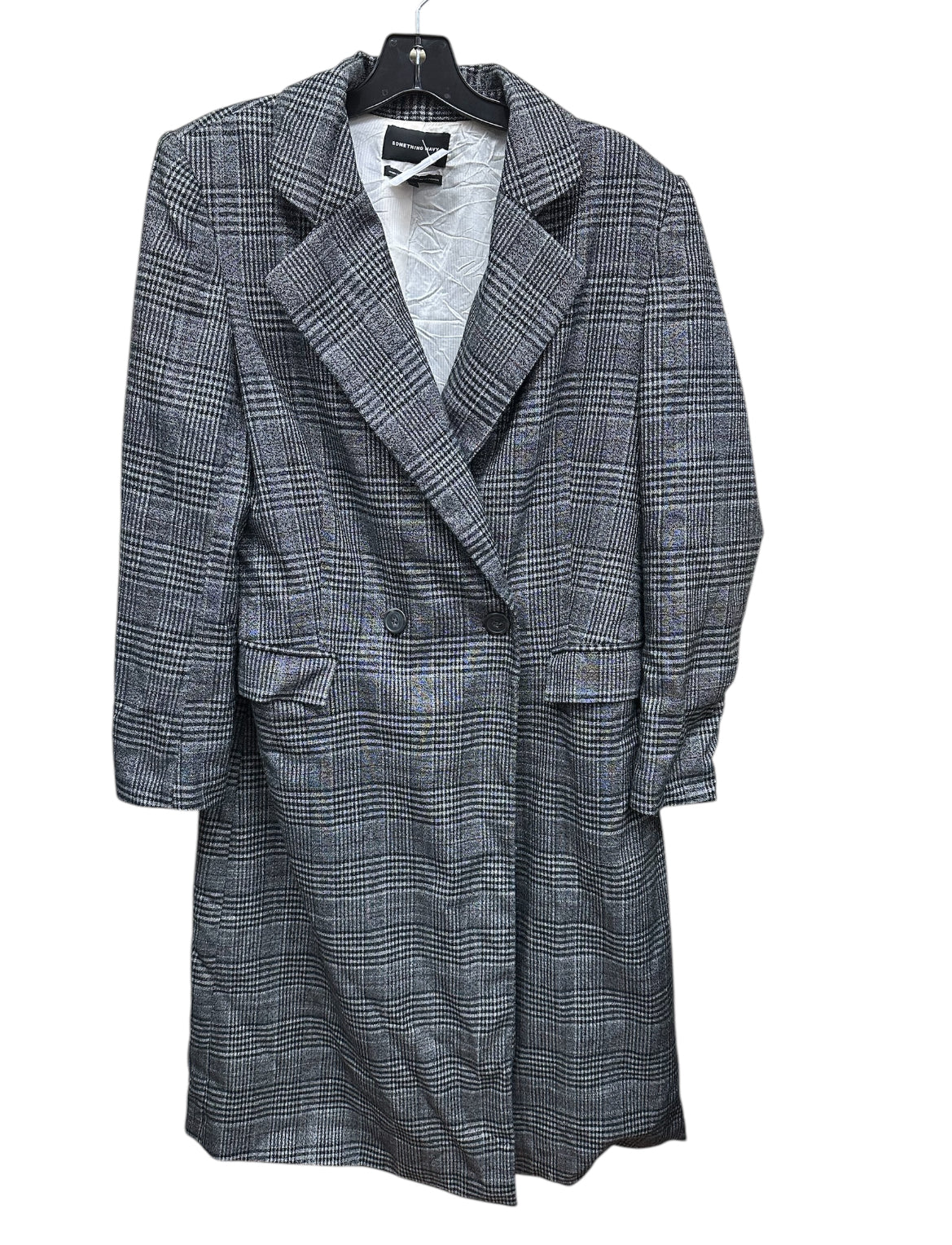 Jacket Other By Something Navy In Plaid Pattern, Size: S