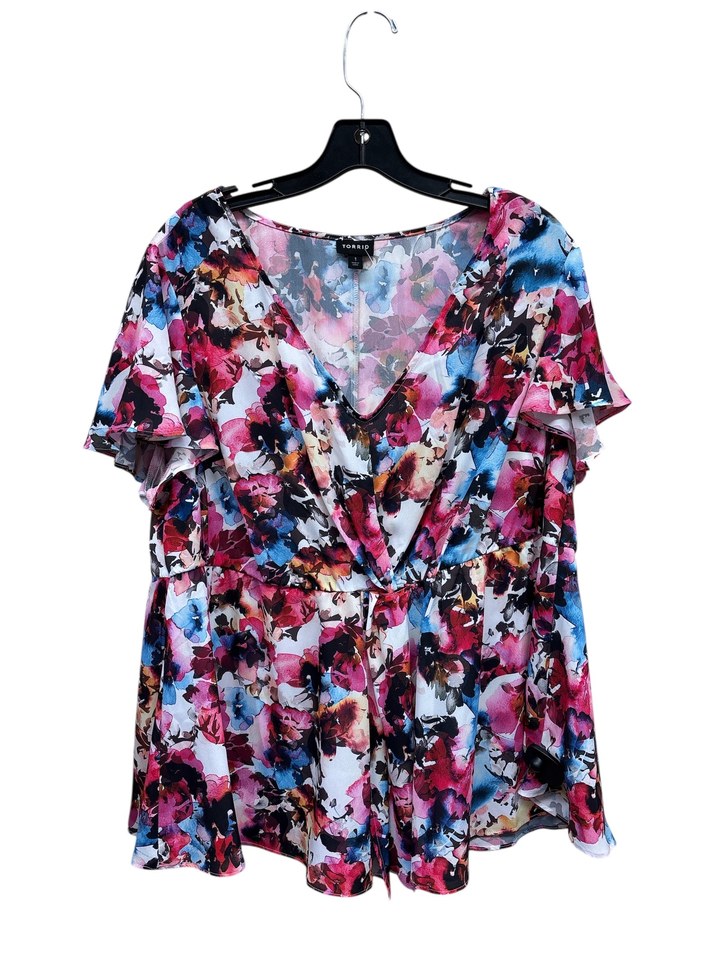 Top Short Sleeve By Torrid In Floral Print, Size: 1x