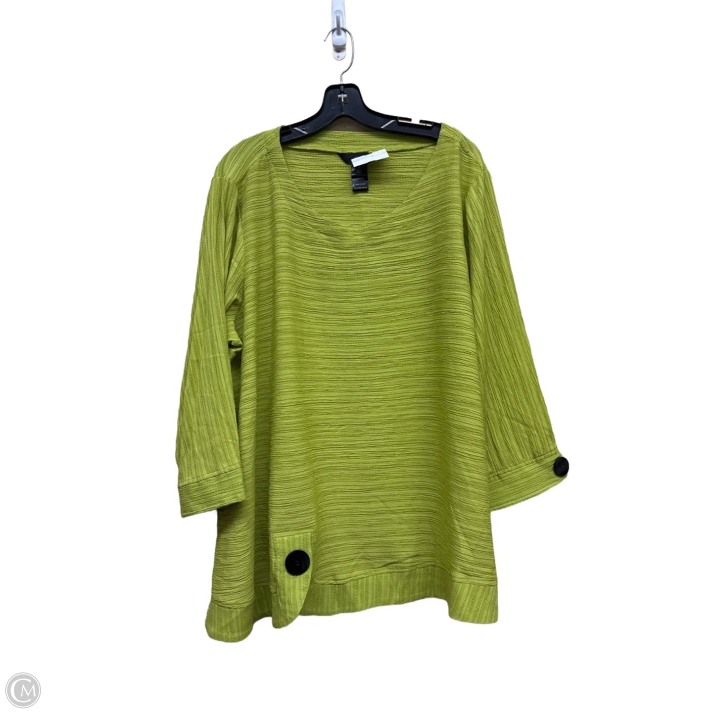 Top Short Sleeve By Ali Miles In Green, Size: 2x