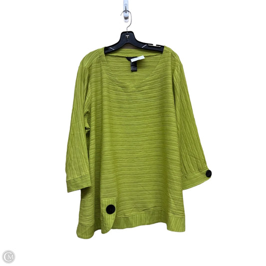 Top Short Sleeve By Ali Miles In Green, Size: 2x