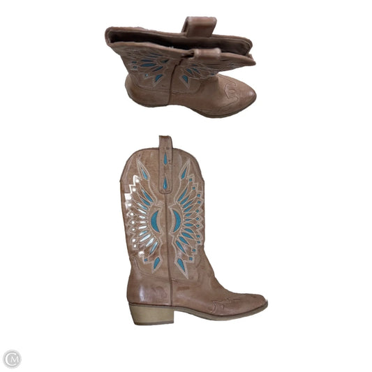 Boots Western By Coconuts In Brown & Green, Size: 9