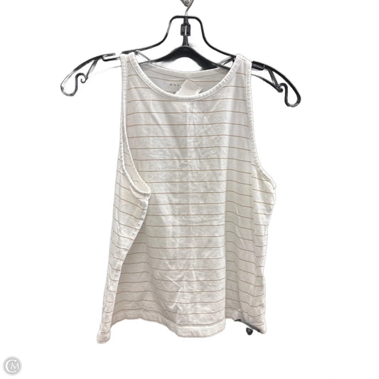 Top Sleeveless By Max Studio In Gold & White, Size: M