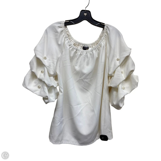 Top Long Sleeve By Clothes Mentor In White, Size: L