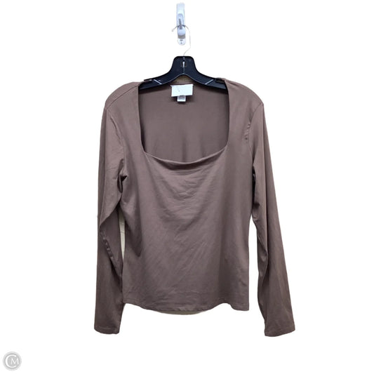 Top Long Sleeve By H&m In Brown, Size: L
