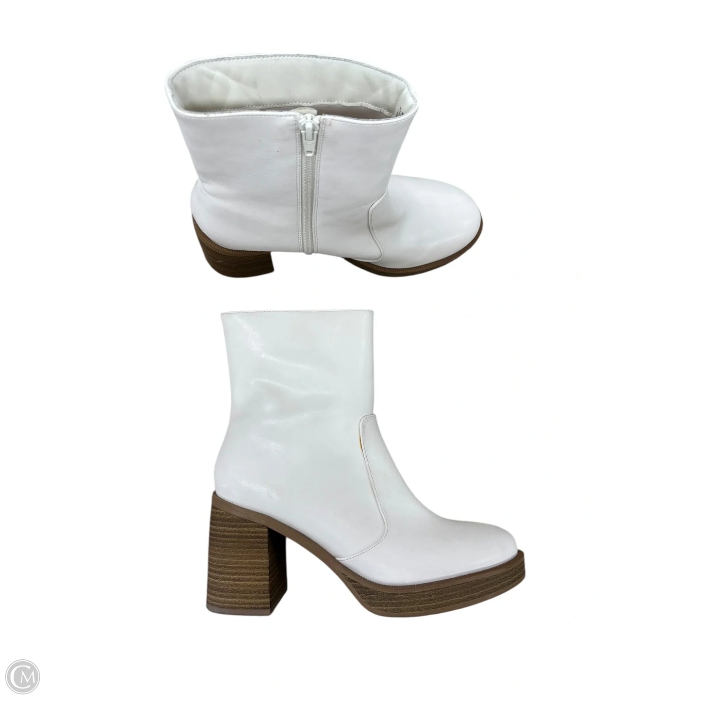 Boots Ankle Heels By Universal Thread In Cream & Tan, Size: 10