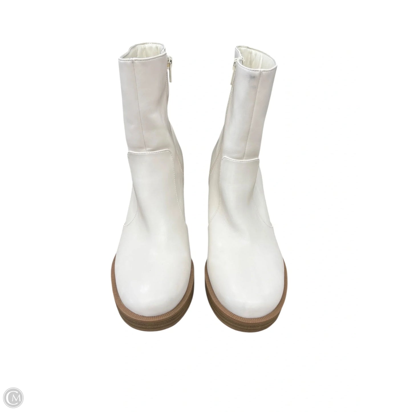 Boots Ankle Heels By Universal Thread In Cream & Tan, Size: 10