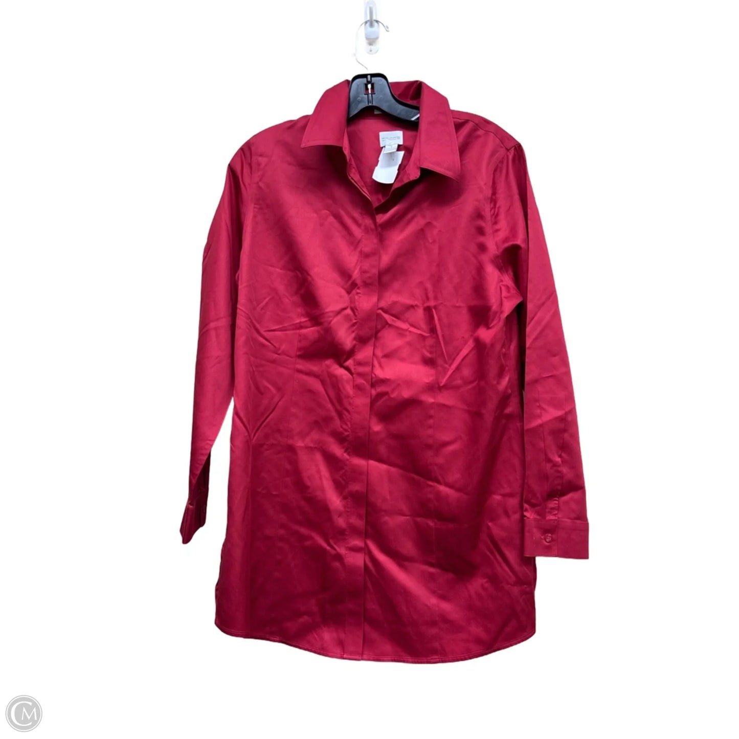 Top Long Sleeve By Chicos In Red, Size: S