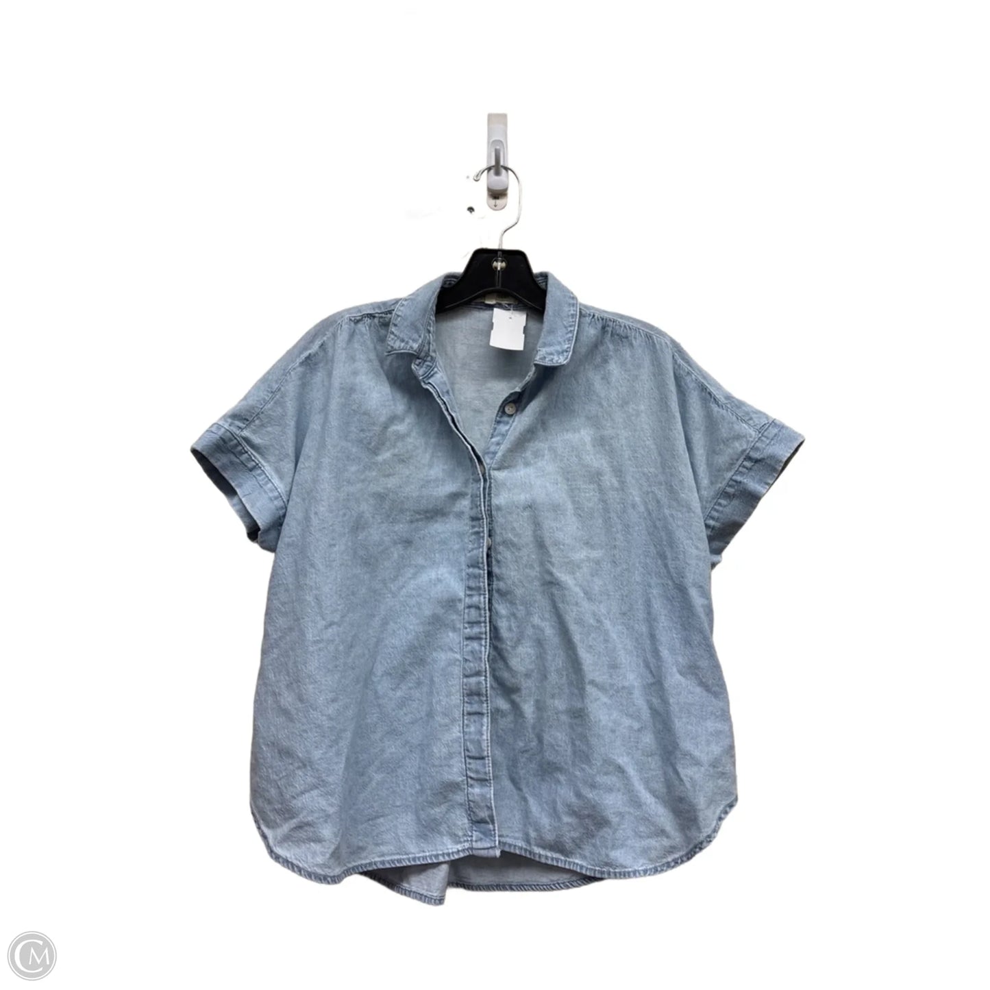 Top Short Sleeve By Madewell In Blue Denim, Size: S