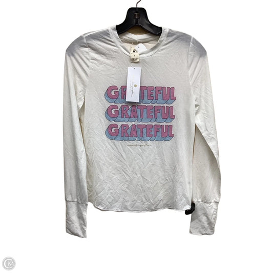 Top Long Sleeve By Spiritual Gangster In White, Size: S