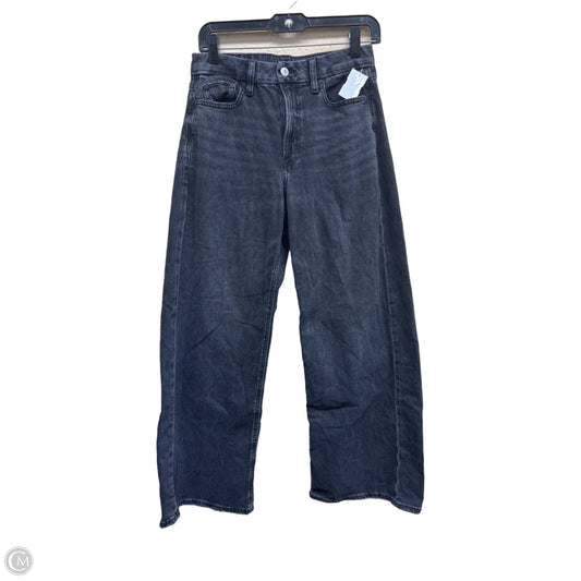 Jeans Wide Leg By American Eagle In Black Denim, Size: 4