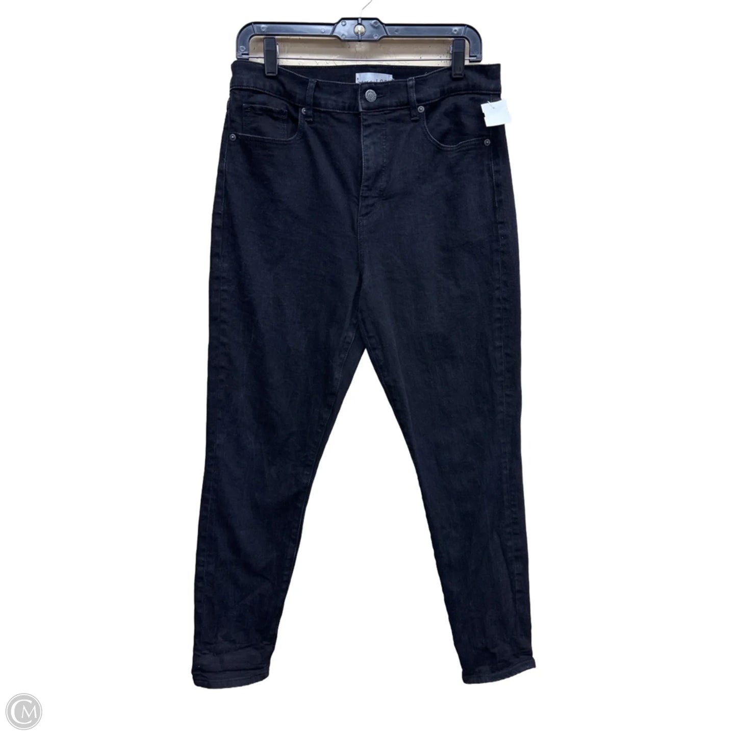 Jeans Skinny By Loft In Black Denim, Size: 12