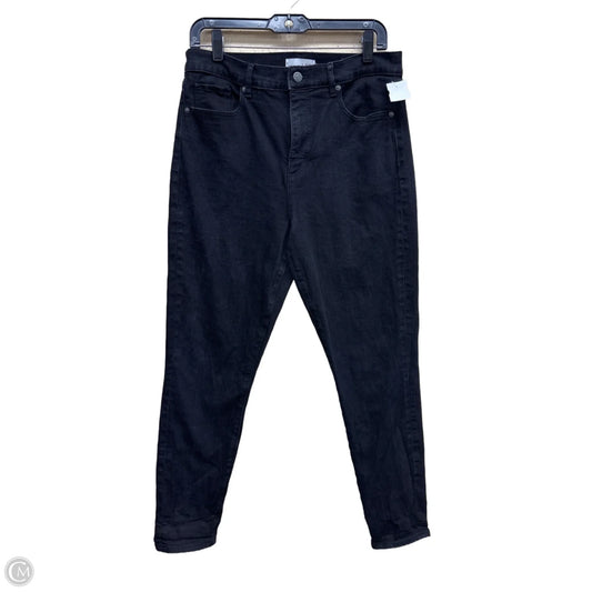 Jeans Skinny By Loft In Black Denim, Size: 12